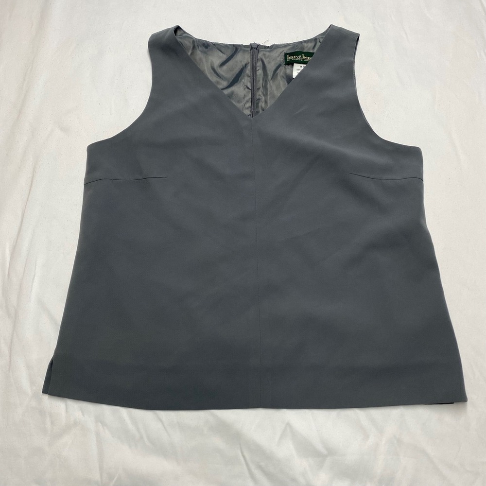 Harve Benard Womens V-Neck Sleeveless Shell Top Charcoal Grey Size 8